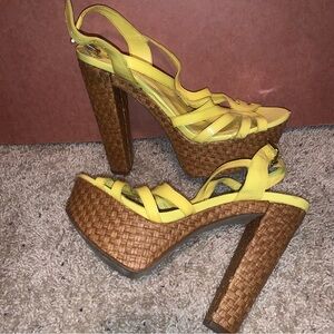 Jessica Simpson Cizal Lemon chill 8.5 platforms